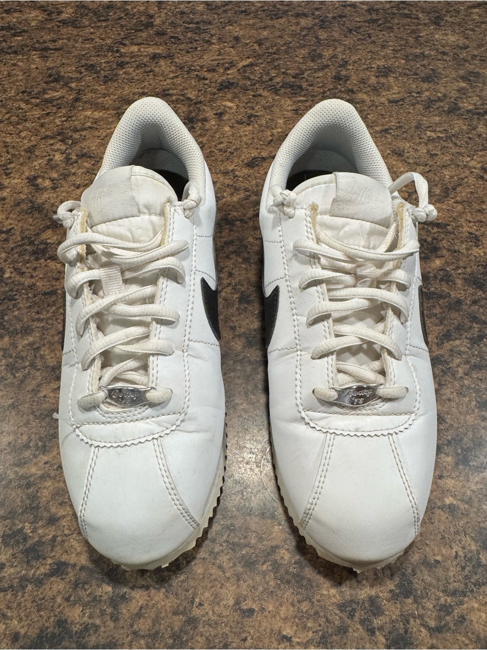 Kids Nike Cortez White Sneakers with Black Accent - Classic Low-Top Lace-Up